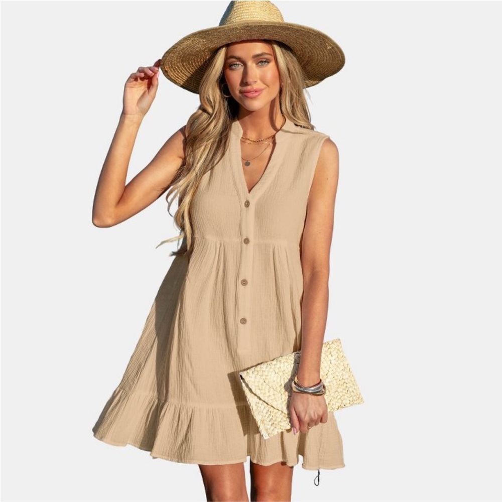NWT! Cupshe Ruffle Hem Mini Cover-Up Dress